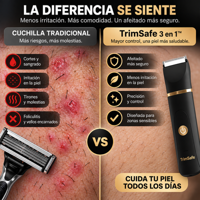 TrimSafe 3 en 1™ — Afeitado Íntimo Sin Cortes ni Irritación