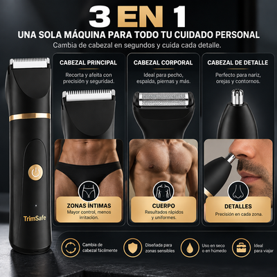 TrimSafe 3 en 1™ — Afeitado Íntimo Sin Cortes ni Irritación